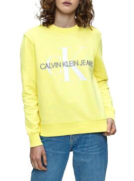 Felpe Calvin Klein Vegetable Dye giallo donna