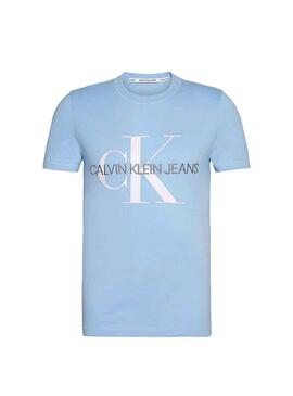 T-Shirt Calvin Klein Vegetable Monogram Blu