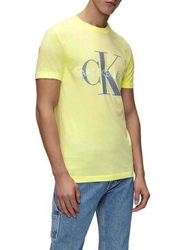 T-Shirt Calvin Klein Vegetable Monogram Giallo