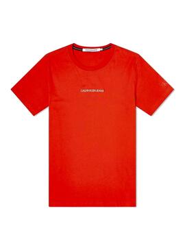 T-Shirt Calvin Klein Jeans organico Rosso Uomo