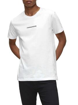T-Shirt Calvin Klein Organic Logo Bianco Uomo