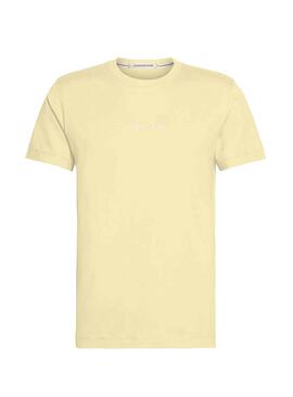 T-Shirt Calvin Klein Organic Logo Giallo Uomo