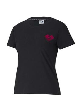 T-Shirt Puma Digital Love Nero per Donna