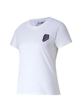 T-Shirt Puma Digital Love Branco per Donna