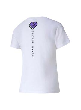 T-Shirt Puma Digital Love Branco per Donna