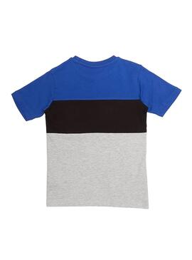 T-Shirt Fila Color Block Blu per Bambino