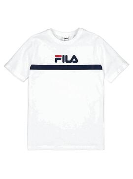 T-Shirt Fila Teal Bianco para Bambino