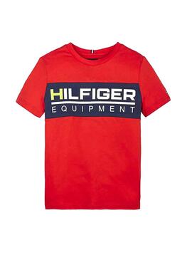 T-Shirt Tommy Hilfiger Pannello Rosso per Bambino