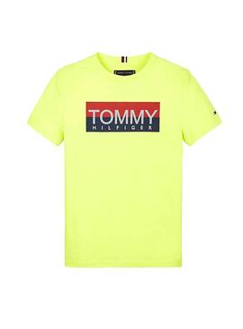 T-Shirt Tommy Hilfiger Refelctive Verde per Bambino