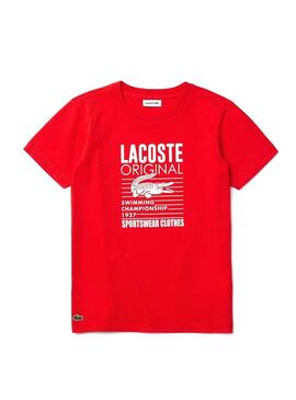 T-Shirt Lacoste Sports Rosso per Bambino