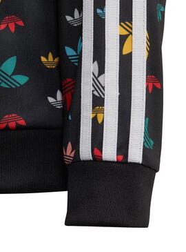 Felpe Adidas Multilogo nero per Bambina