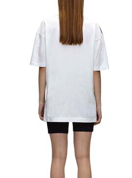 T-Shirt Calvin Klein Jeans Large CK Bianco Donna