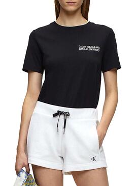 T-Shirt Calvin Klein Jeans Square Nero Donna