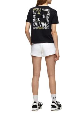 T-Shirt Calvin Klein Jeans Square Nero Donna