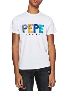 T-Shirt Pepe Jeans Edison Bianco per Uomo