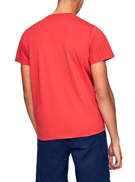 T-Shirt Pepe Jeans Earnest Rosso per Uomo