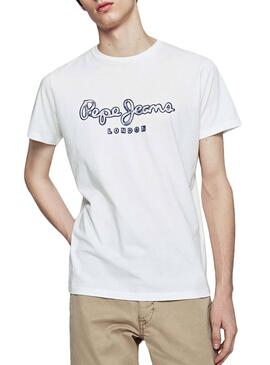 T-Shirt Pepe Jeans Merton Bianco per Uomo