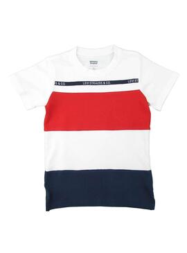 T-Shirt Levis Striped Bianco per Bambino