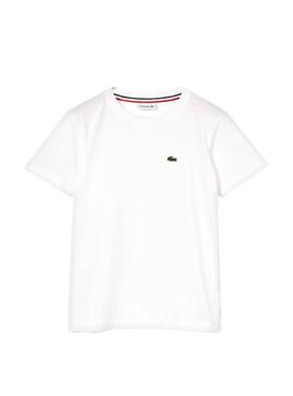 T-Shirt Lacoste Basic Bianco per Bambino