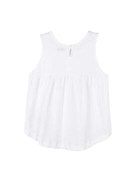 Top Mayoral Embroidered Bianco per Bambina