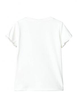 T-Shirt Name It Fastripa Bianco per Bambina