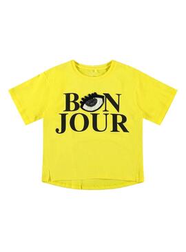 T-Shirt Name It Dlio Giallo per Bambina