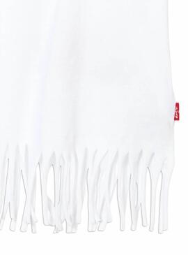 T-Shirt Levis Frangia Bianco per Bambina