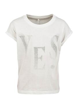 T-Shirt Name It Fiori Bianco per Bambina
