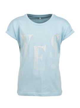 T-Shirt Name It Fiori Blu per Bambina