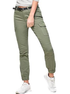 Pantaloni Only Missouri Cargo Verde Donna