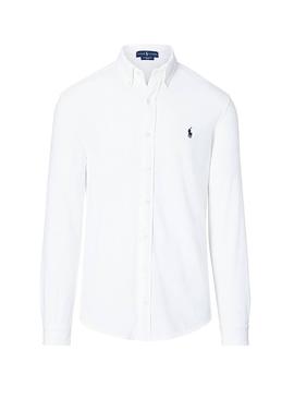 Camicia Polo Ralph Lauren Pique Blanco Man