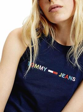 Abito Tommy Jeans Logo Blu per Donna
