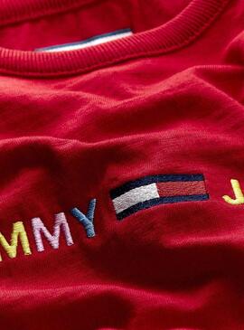Abito Tommy Jeans Logo Rosso Per Donna