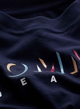 T-Shirt Tommy Jeans Shadow Logo Blu Navy Donna