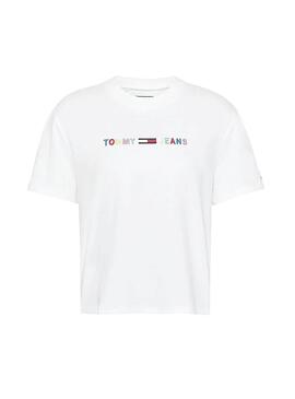 T-Shirt Tommy Jeans Colored Bianco per Donna
