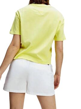 T-Shirt Tommy Jeans Logo colored Giallo Donna