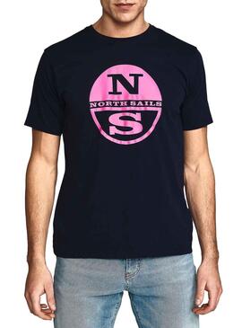 T-Shirt North Sails Logo Blu Navy per Uomo