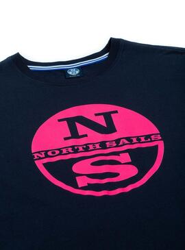 T-Shirt North Sails Logo Blu Navy per Uomo