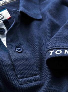 Polo Tommy Jeans Branded Blu Navy per Uomo