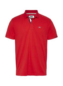 Polo Tommy Jeans Branded Rosso per Uomo