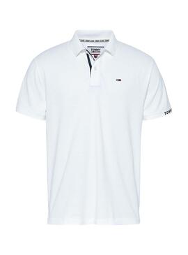 Polo Tommy Jeans Branded Bianco  per Uomo