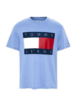 T-Shirt Tommy Jeans Big Flag Blu Uomo