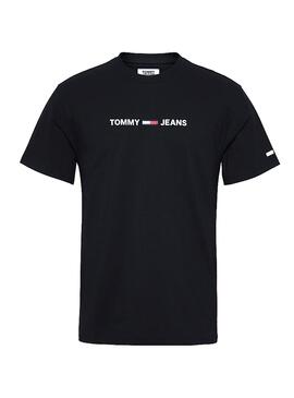 T-Shirt Tommy Jeans Small Logo Nero per Uomo