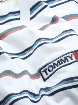 T-Shirt Tommy Jeans Seasonal Stripe Bianco 