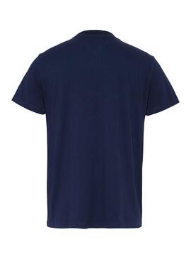 T-Shirt Tommy Jeans Chest Stripe Blu per Uomo