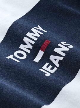 T-Shirt Tommy Jeans Chest Stripe Bianco  Uomo
