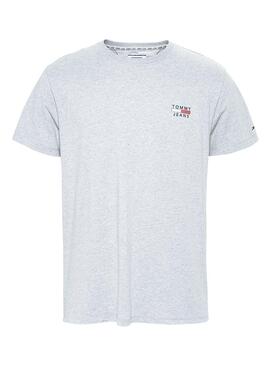 T-Shirt Tommy Jeans Chest Logo Gris per Uomo
