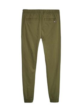 Pantaloni Tommy Jeans Dobby Verde per Uomo