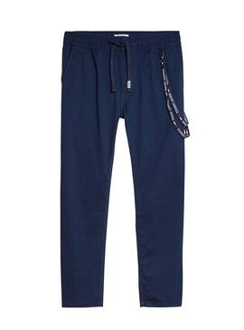 Pantaloni Tommy Jeans Solid Track Blu per Uomo