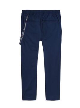 Pantaloni Tommy Jeans Solid Track Blu per Uomo